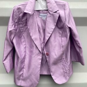 Sag Harbor Lavender Blazer and Top set with Embroidery